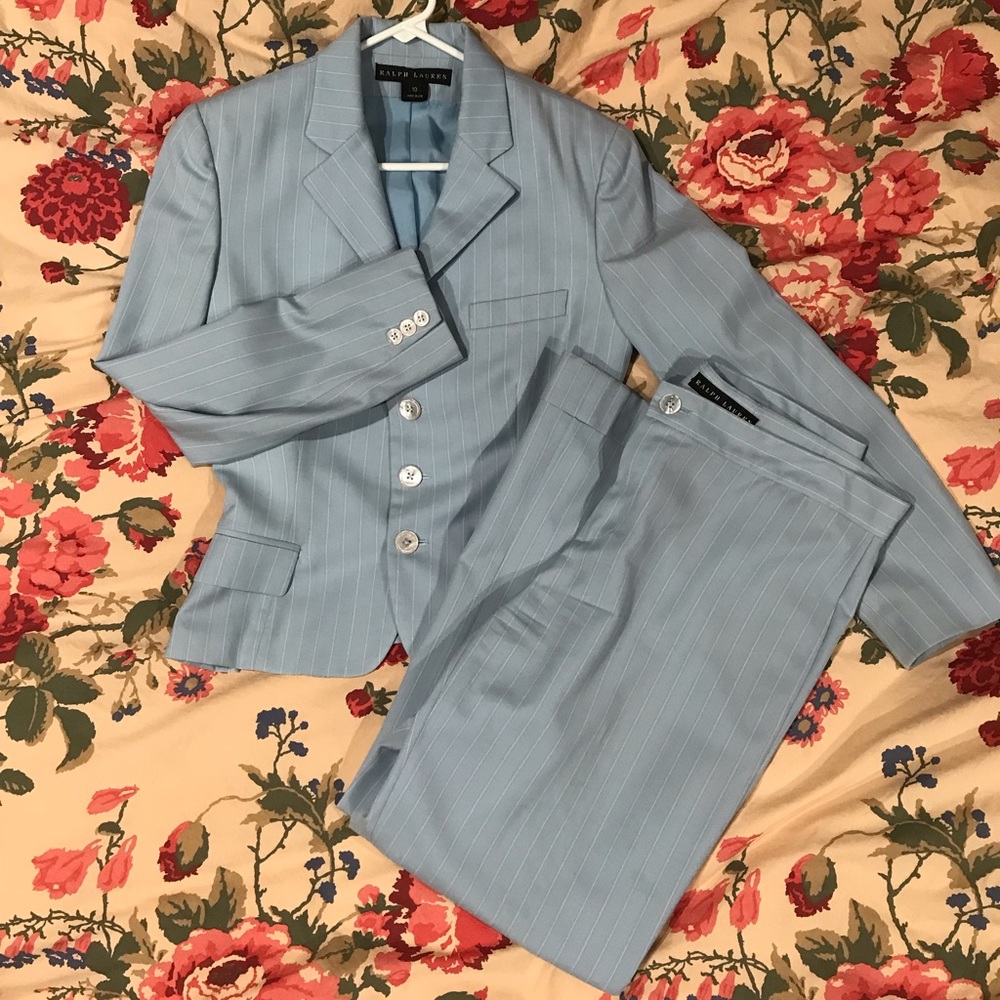Ralph Lauren blue pin striped pants suit.